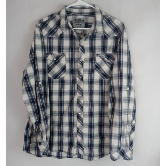 Surplus Other - Surplus 88808C-2O9-Wing D Men's Pearl Snap Long Sleeve Shirt Size XXL
